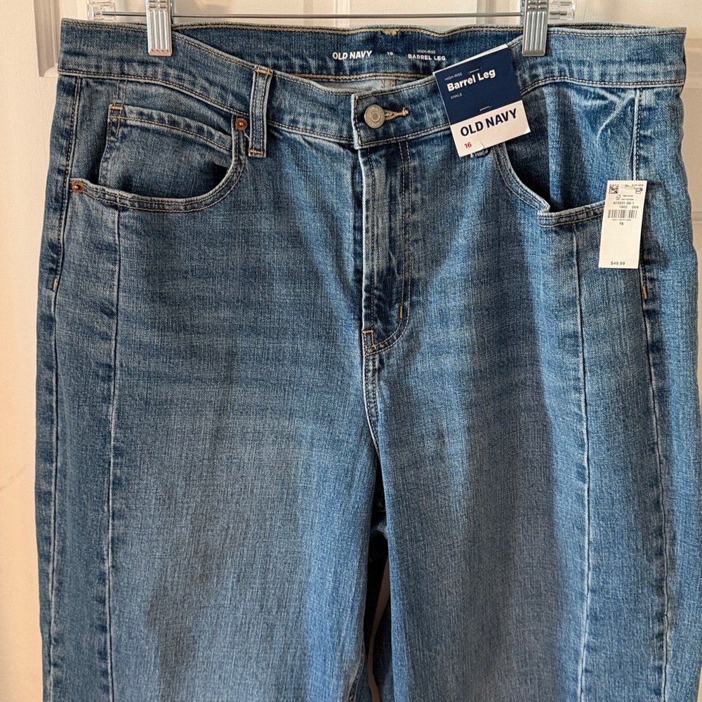 Old Navy Women's High Rise Barrel Leg Ankle Jeans Size 16 NEW - Picture 6 of 8